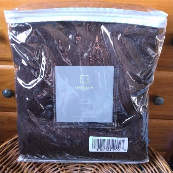 NWT Liz Claiborne NY~Brown & Purple Fair Isle Decorative Throw Blanket 50 x 70 - Picture 2 of 6